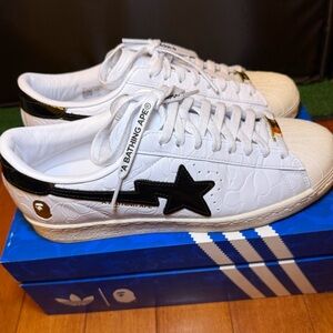 Adidas superstar vintage Bape men’s size 10.5 white /black